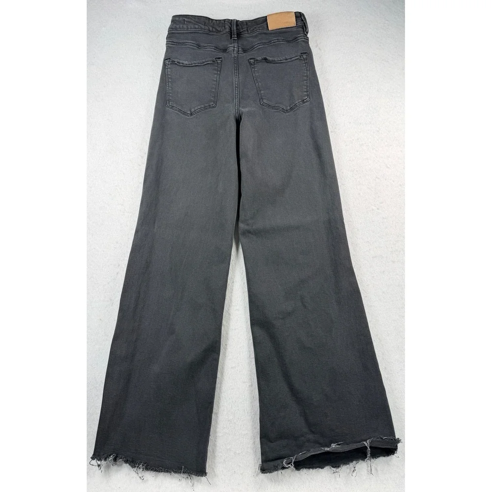 Dear John Audrey High Rise Wide Leg Jeans Empire Gray Raw Hem 27